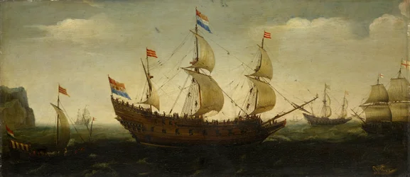 Holländska tremastade och andra fartyg offshore